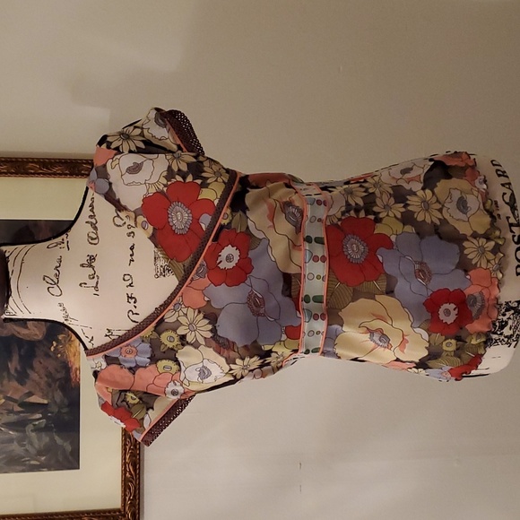 Anac Tops - Anac mixed print, faux wrap top